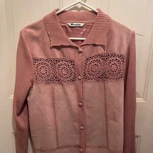 Genuine Pink Suede Leather